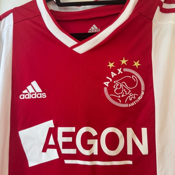 Adidas Ajax Red and White Jersey with V-Neck - Picture 2 of 6